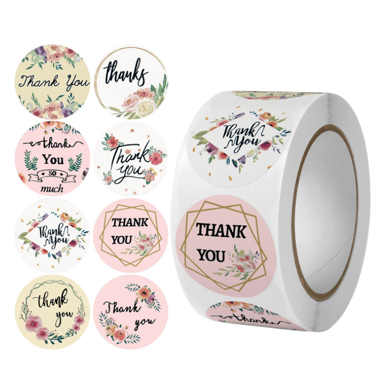 Amazon Custom Decorative Die Cut Coated Paper Printed Stickers Thank You Stickers for You 