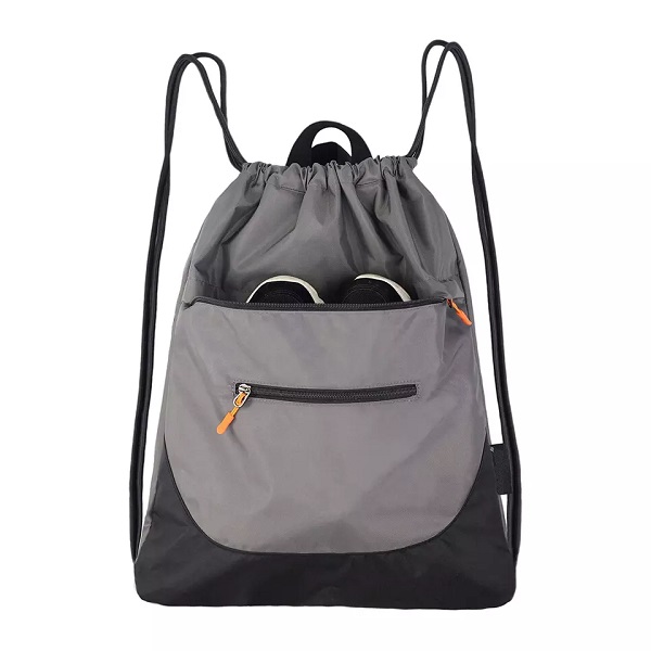 Sport Drawstring Backpack with shoe pocket Portable running bags with earphone hole for Sport Traveling Hiking