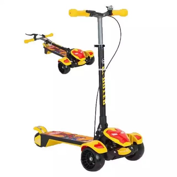 Patterned 3-wheel children's scooter Red children's scooter Yellow children's scooter