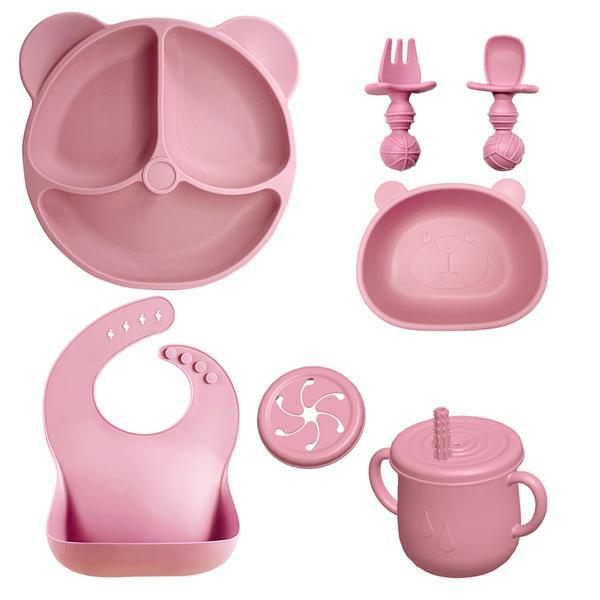 2023 hot sell suction silicone baby plate and bowl set 