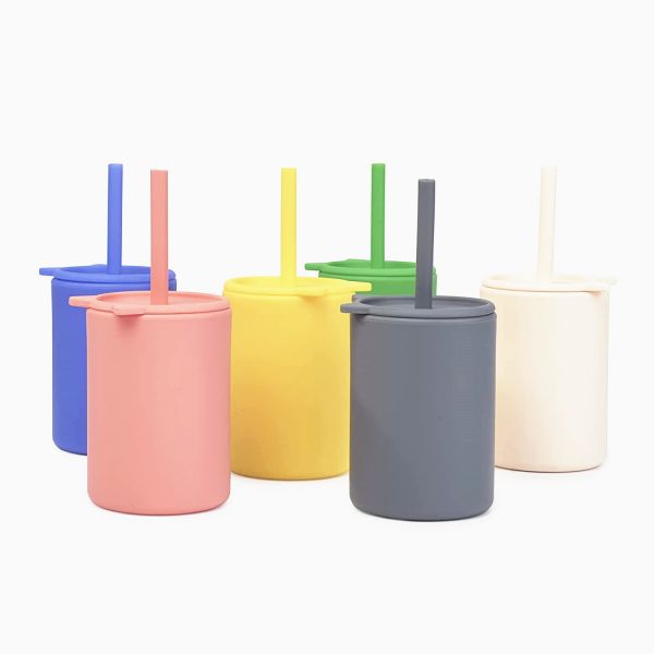 Custom Silicone Baby Drinking Cup with Straws and Lids Factory