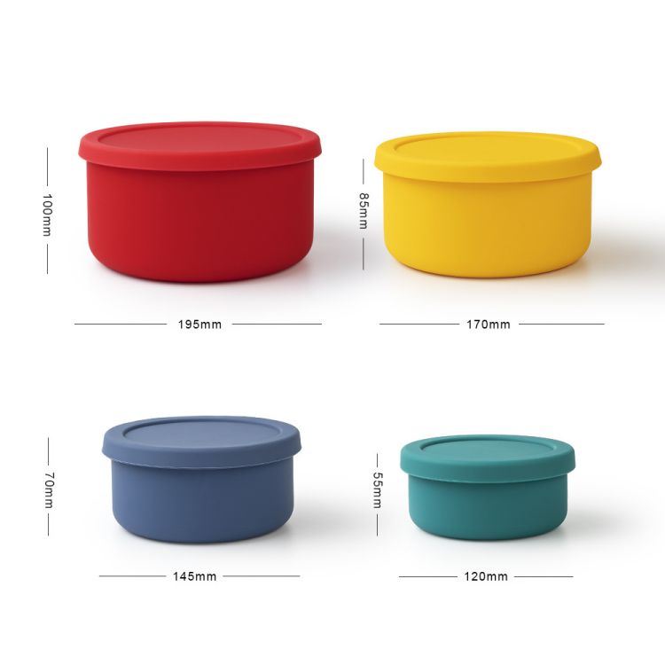 Silicone foldable circular food container