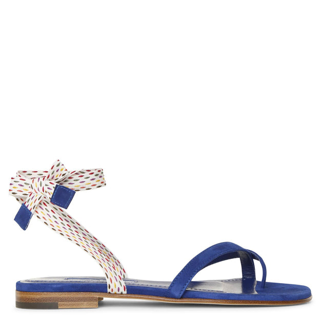 Accessorize Women Poppy Ankle Tie Flat Sandal - Blue  Material: Upper: 100% Polyurethane (PU); Sock: 100% Leather (Cow); Sole: 100% Rubber MNPR7 WWFZVBY