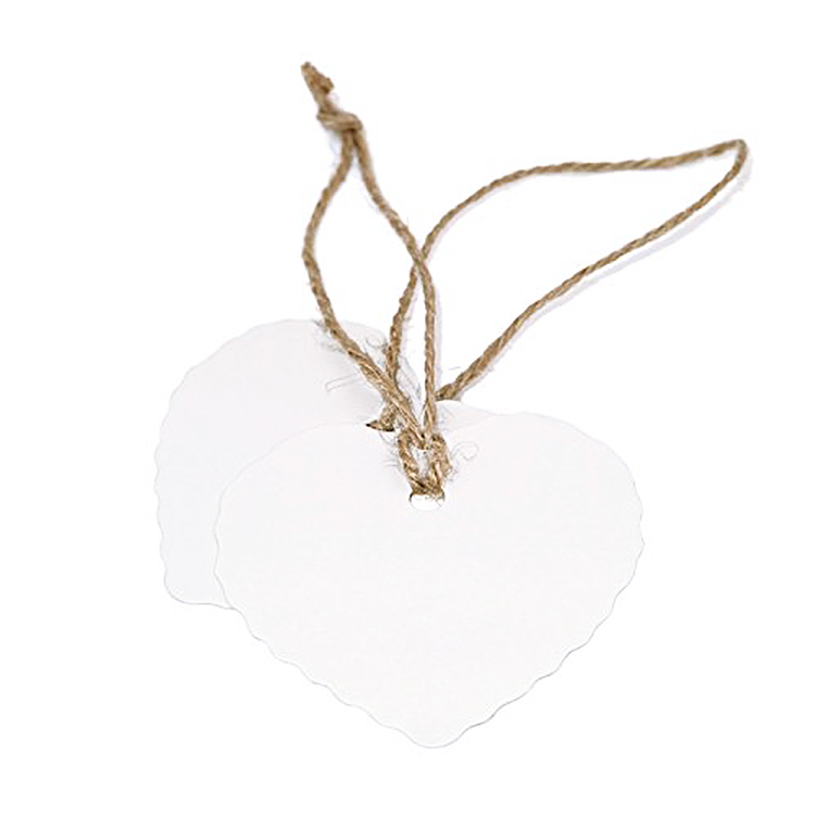 Lovely heart shape rope hang tag with custom logo