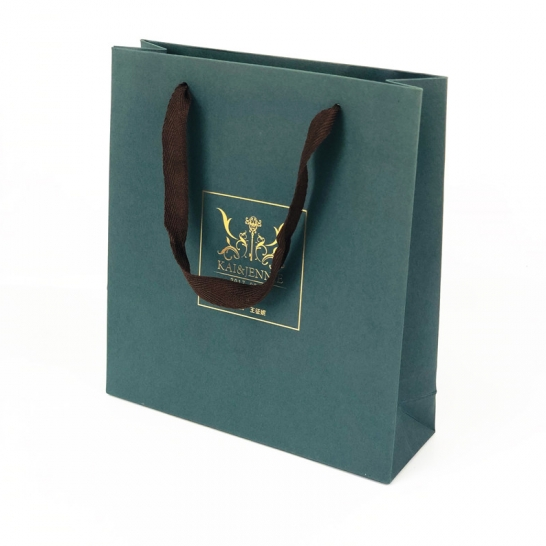 Green Luxury Fancy Paper Bag With Hot Foil Logo