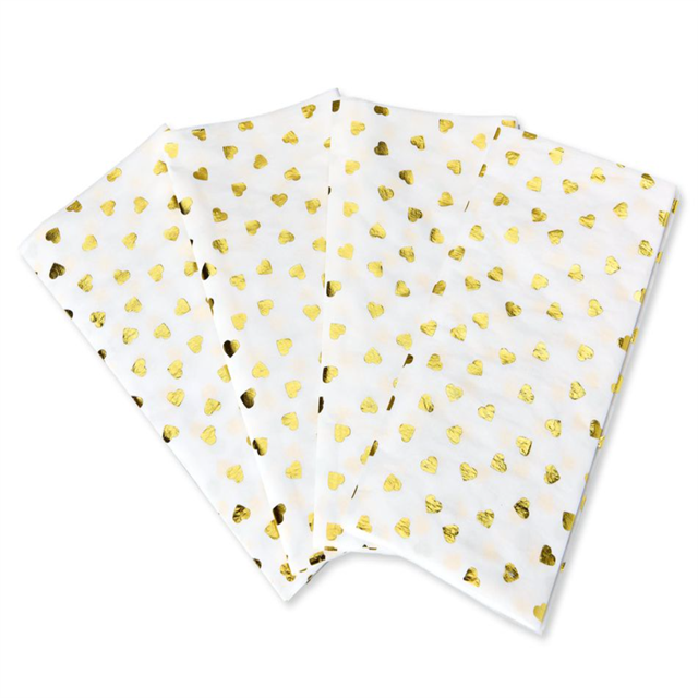 GOLD FOIL HEARTS TISSUE PAPER