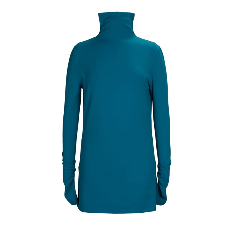 Womens Teal Long Sleeve Turtleneck Top