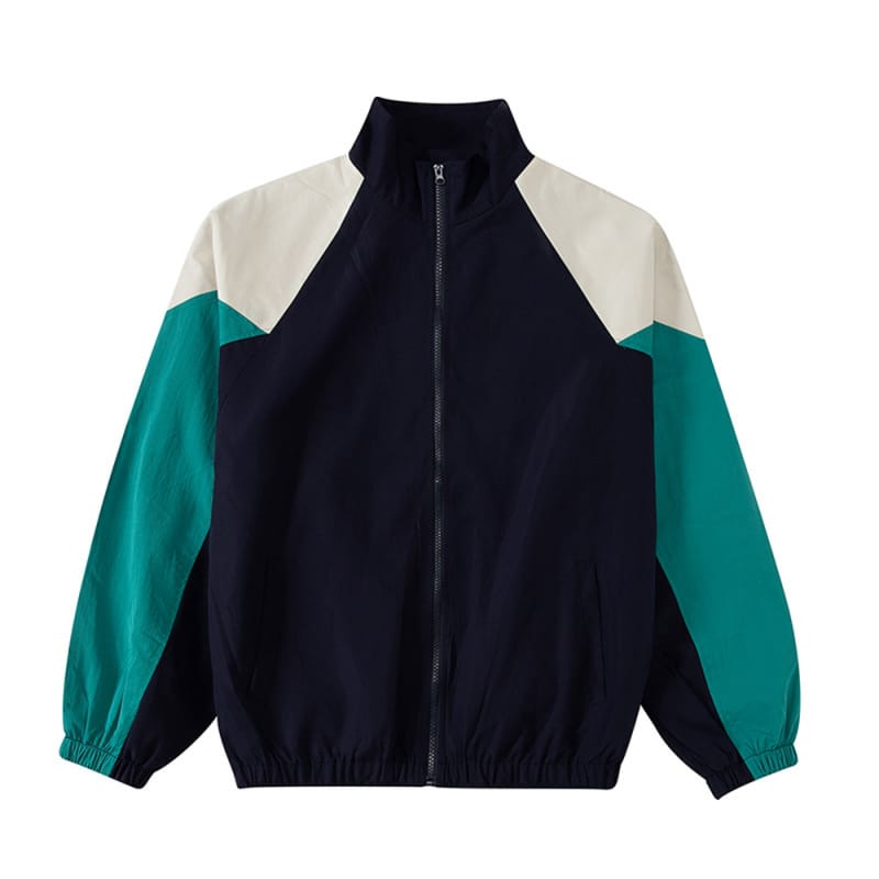 Women Zipper Varsity Jacket Long Sleeve Color Block Baseball Jacket Bomber Coats