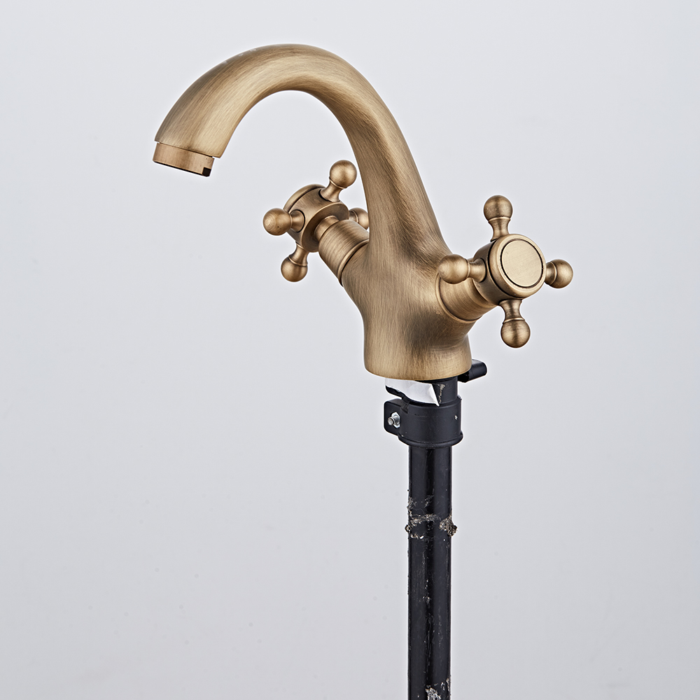 Medium and long arc antique style basin faucet