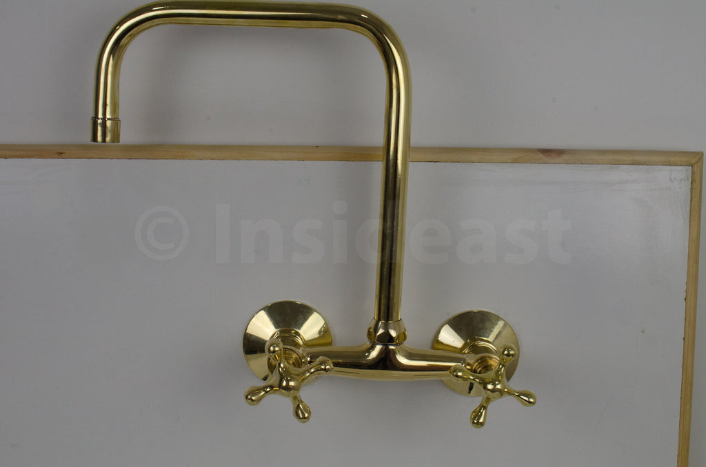 Kitchen Faucets - Wall Mount Laundry Faucet with Extended Swivel Spout | KitchenSource.com