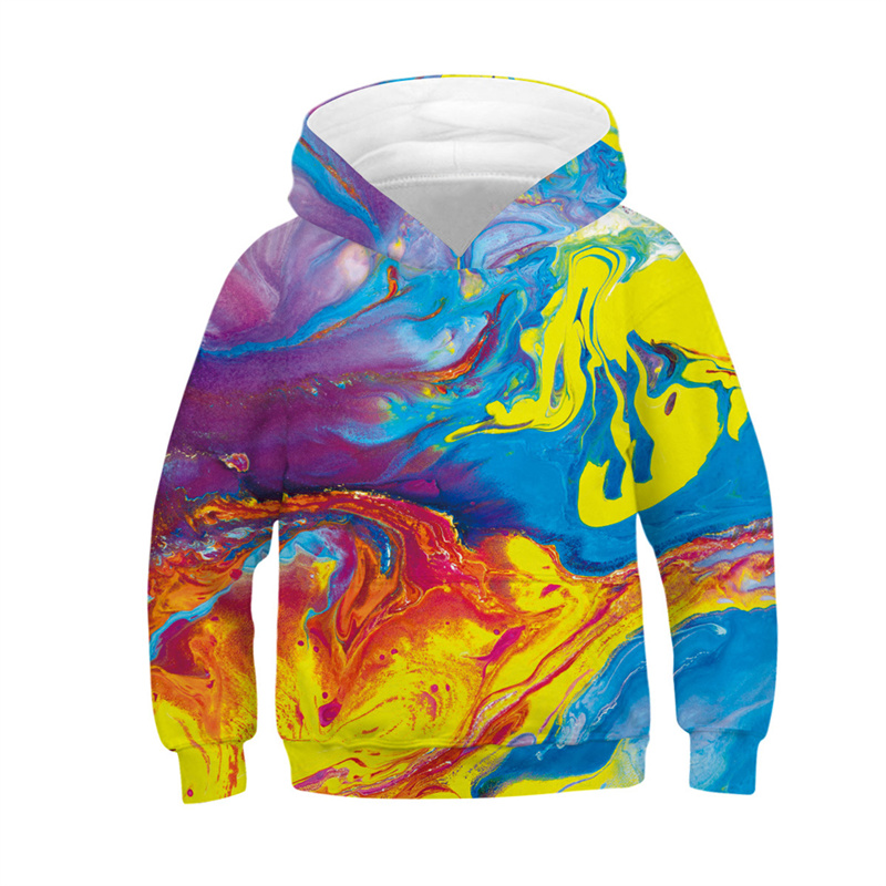 Girls Sweatshirts Jacket Pullover Hoodies 3D Printed with Pockets
