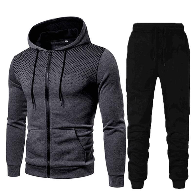 Men's Tracksuits Set Long Sleeve Full Zip Running Sports Sweatsuit For Men 2 Piece Outfits