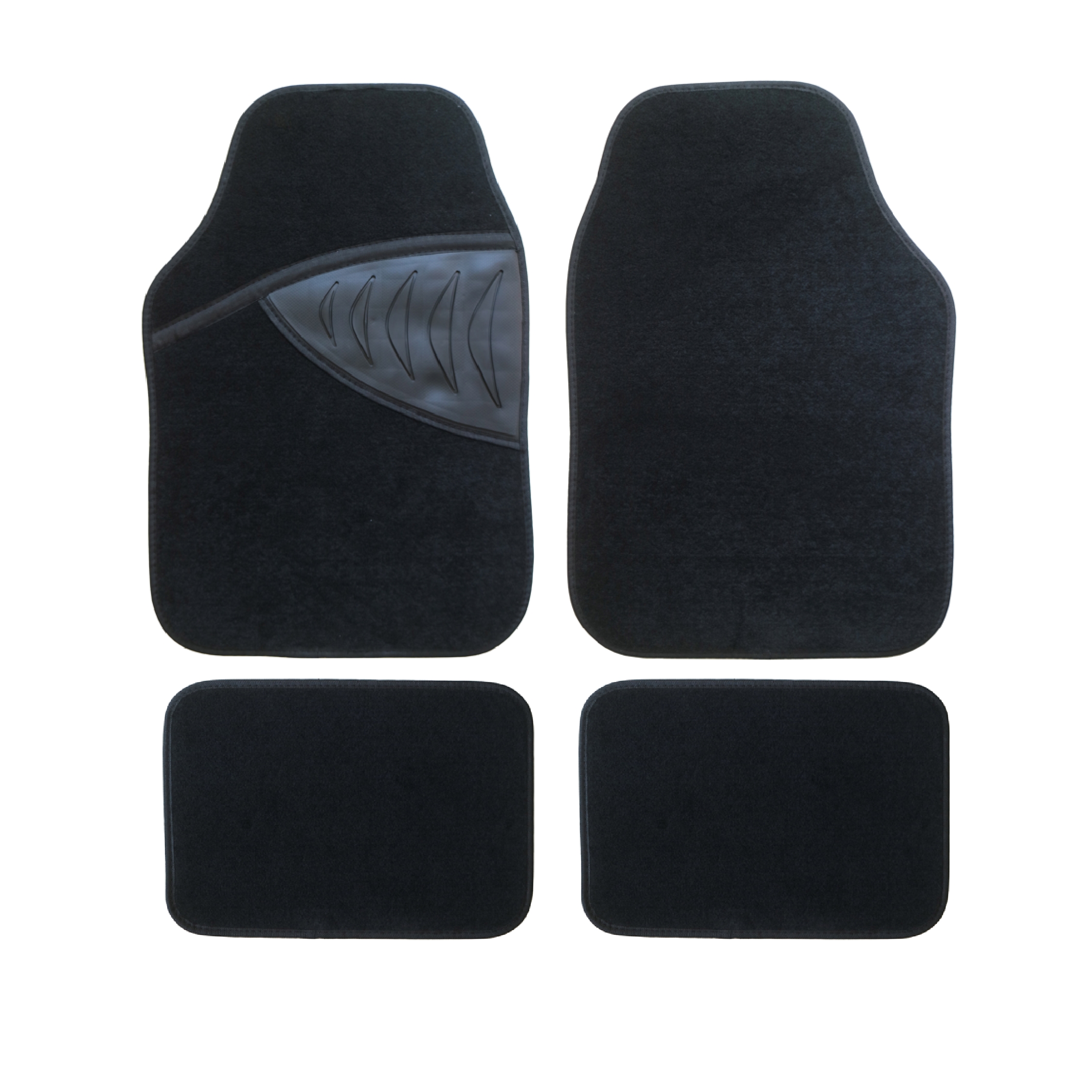  AUTO Carpet Car Floor Mats with Black Safety Heel Pad - Front and Rear Mats Universal Fit for Suvs, Sedans, Vans (4 Pcs) 8809