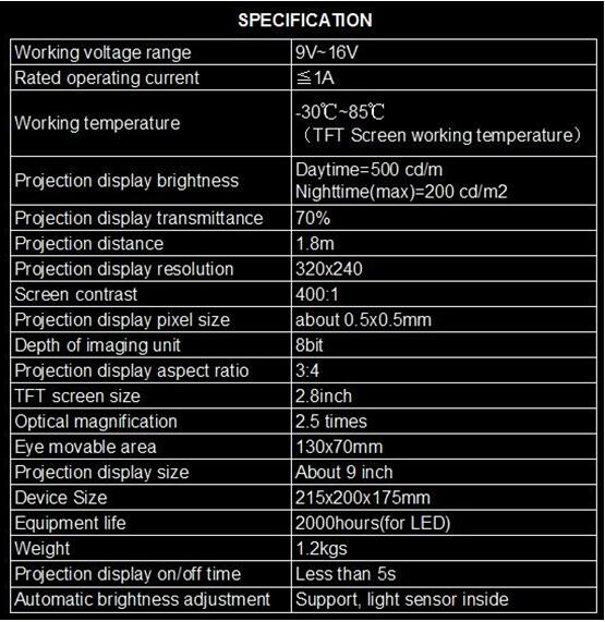 car hud,head up display system