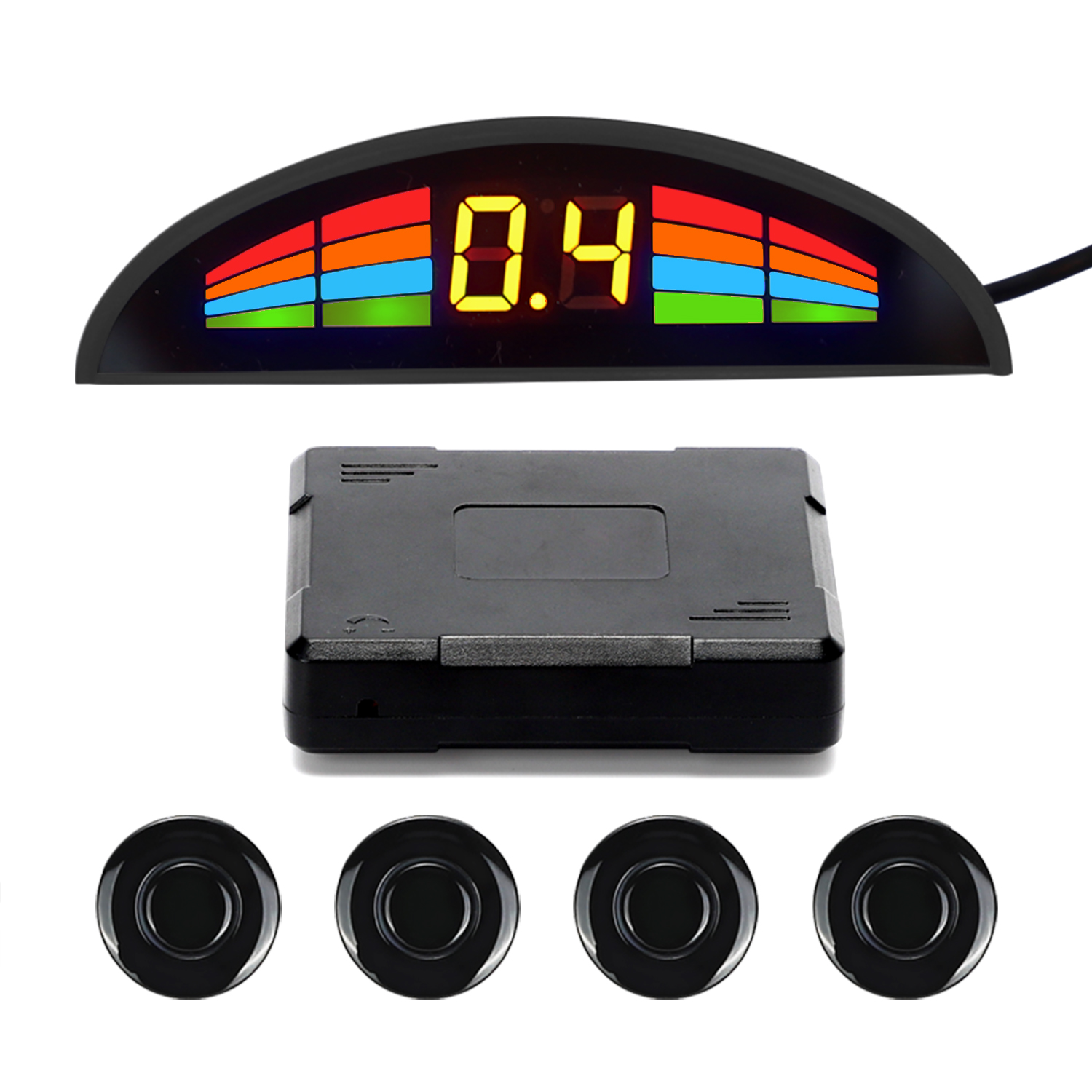  4 Sensors Car Reverse Backup Parking Radar System Buzzer Alarm Sound Warning 12V Universal