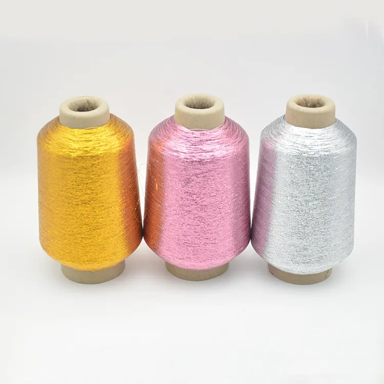 MX Type Polyester Rose Gold Metallic Sparkle Yarn For Textile