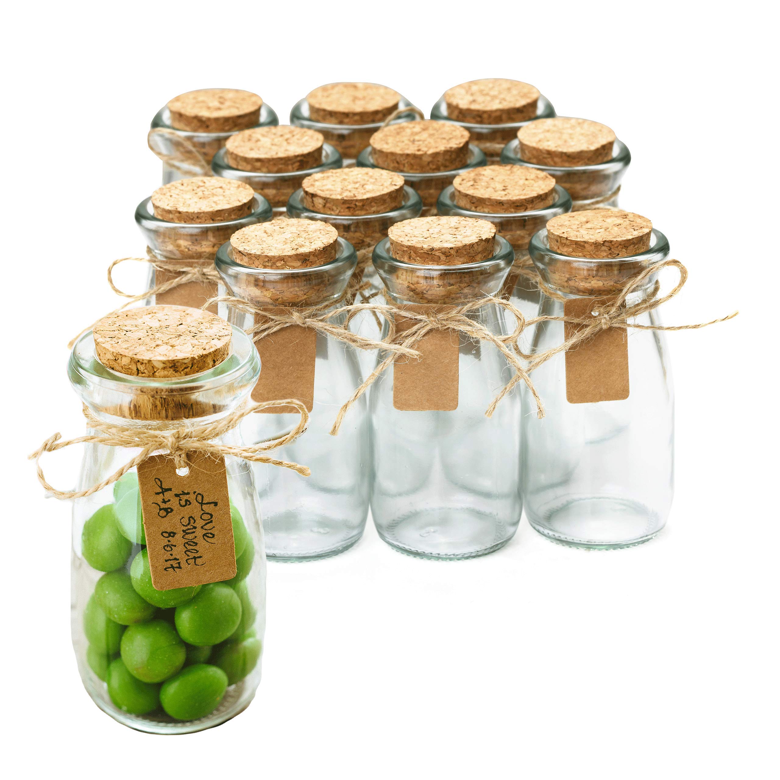 Small Glass Jars with Lids Mini Bottles Decorations Gift Wishing Message