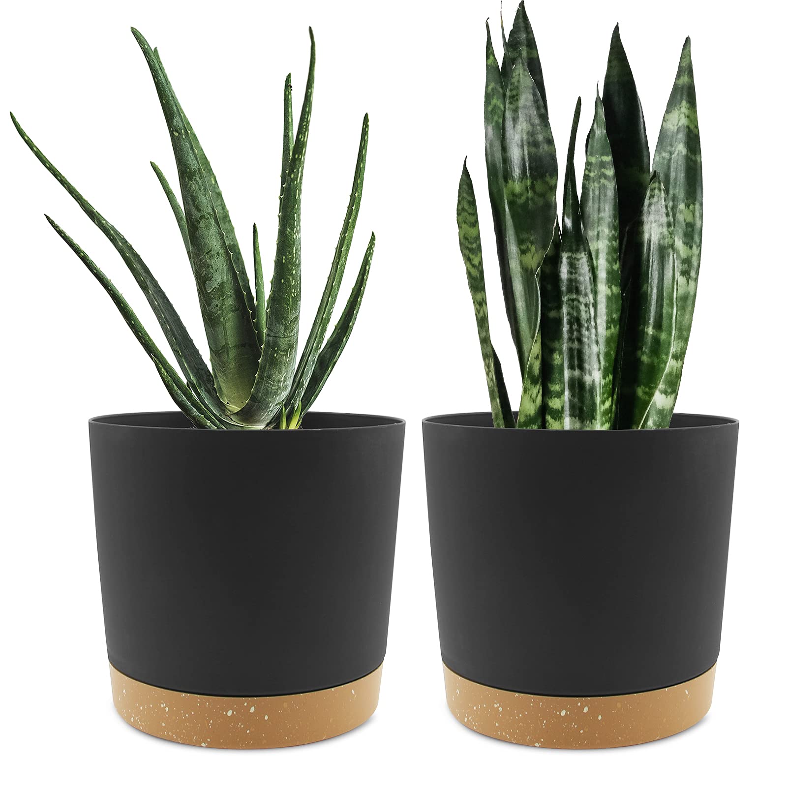 Indoor Plant Pots with Drainage Holes and Removable Base Saucer Modern Decor