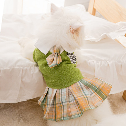Customized Soft Comfortable Lovely Pet JK Plaid Skirt 