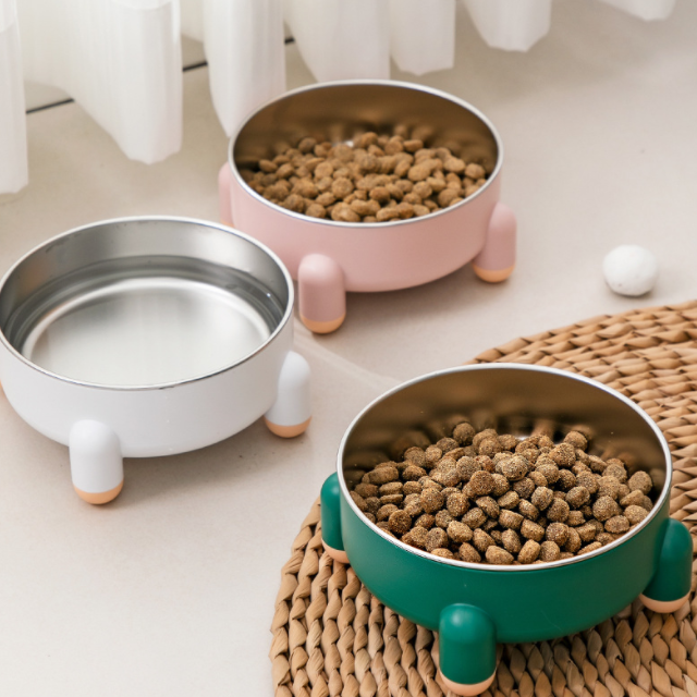 Large Capacity Stainless Steel Pet Feeding Bowl Elevated Indoor Cat Dog Food Bowls Pet Water Bowl