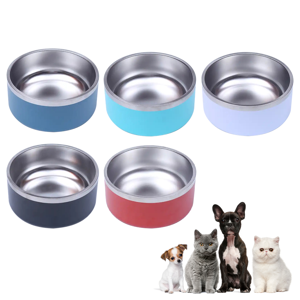  Stainless Steel Dog Bowl Portable Non Slip Cat Dog Food Bowl Pet Drinking Bowl