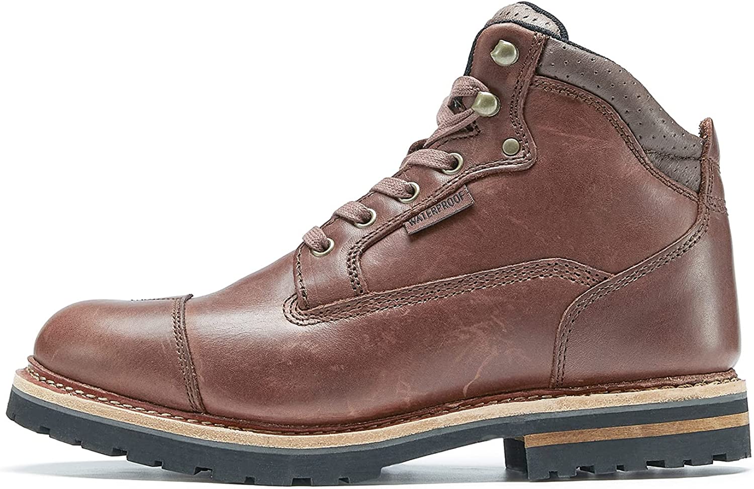 6 IN. Soft Toe Brown Leather Waterproof Work Boots Elk Woods Sherman 84431