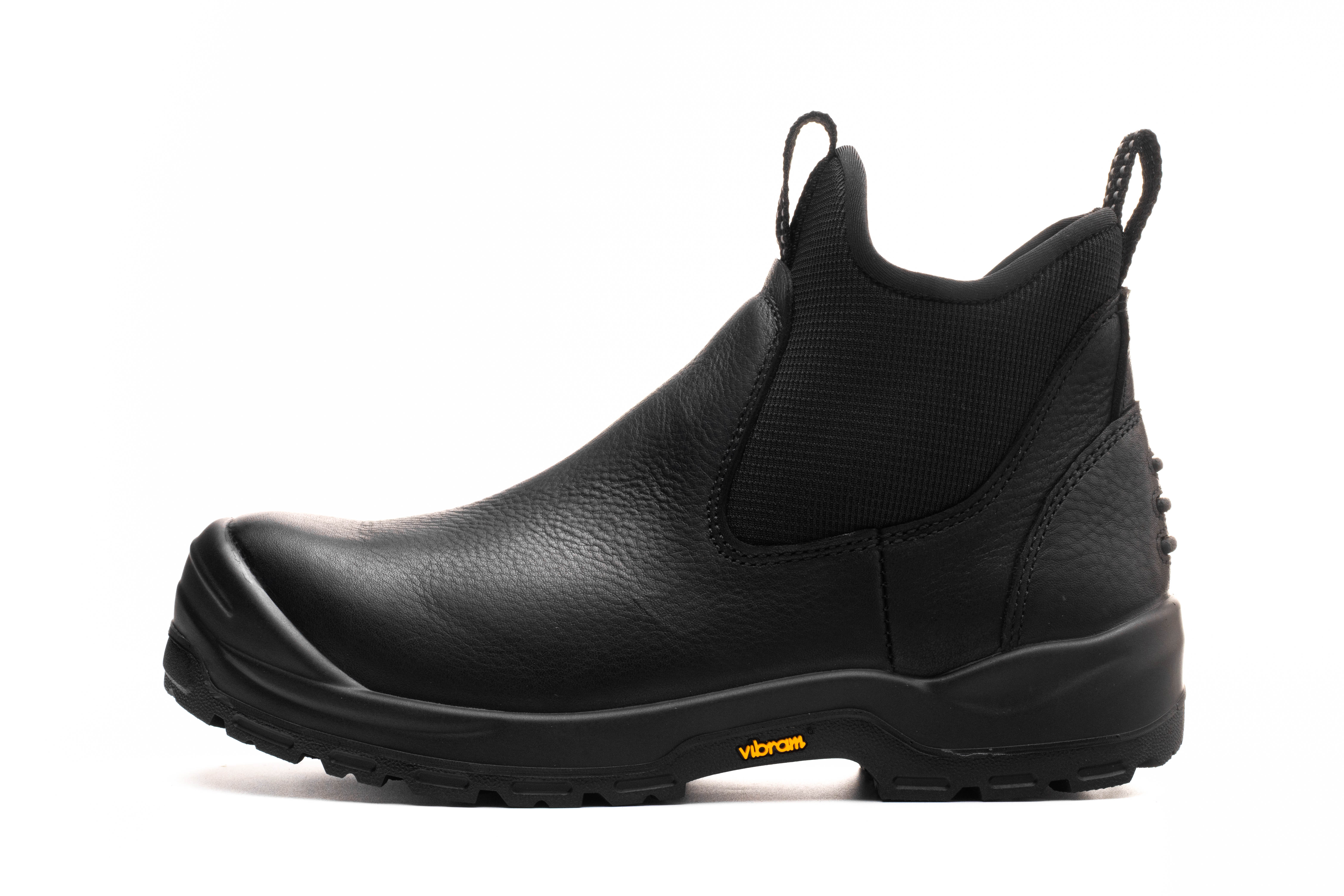 6IN. Black Composite Toe Waterproof Slip On Chelsea Work Boots  vibram sole