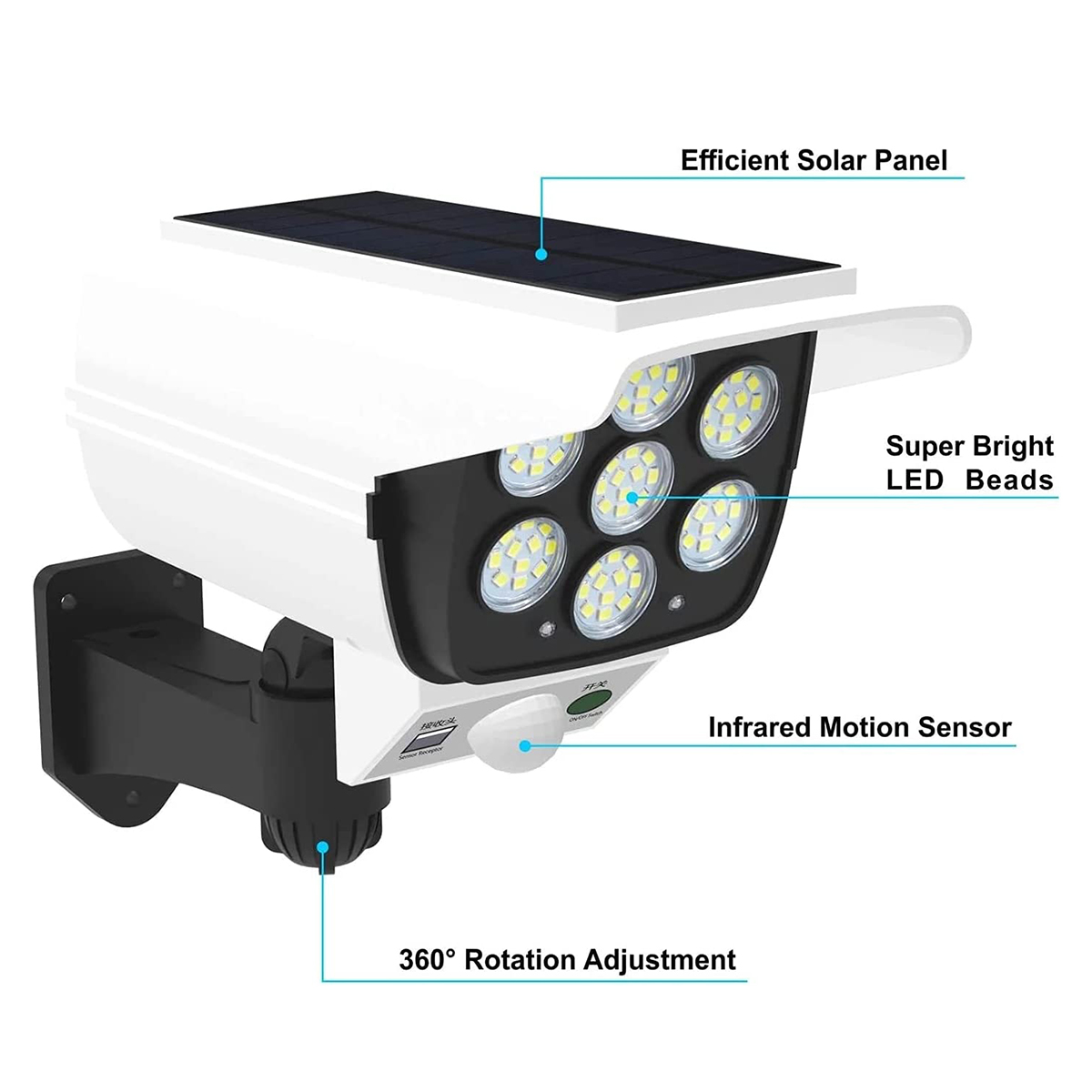 77 LEDs Outdoor Motion Sensor Solar Security Lights