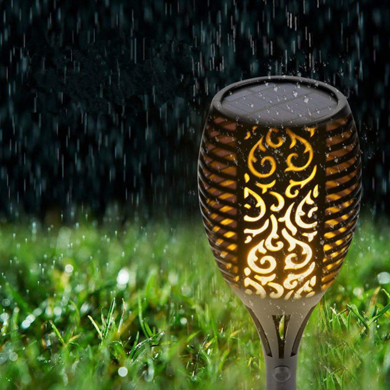  96 LED Solar Torch Light with Flickering Dancing Flame 