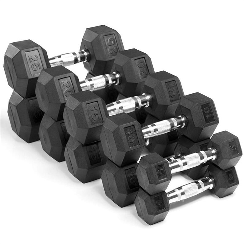  Basics Rubber Encased Hex Dumbbell Hand Weight