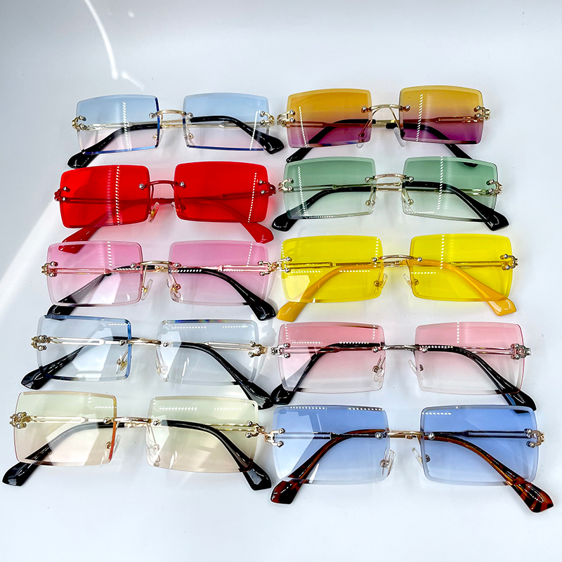 OEM&ODM Women Shades 2021 Rimless Designer Sunglasses