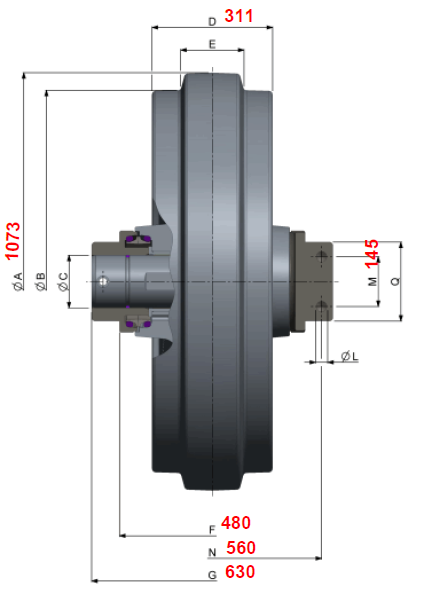 Komatsu PC2000 Front Idler Assembly  21T-30-00381