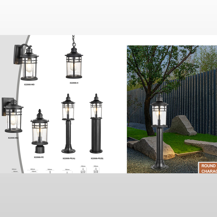 Chinese produced Dusk to Li Mingzhu Lamp Outdoor Lamp Pillar Head Lamp with Pier Installation External Waterproof Classic Black Pillar Lamp