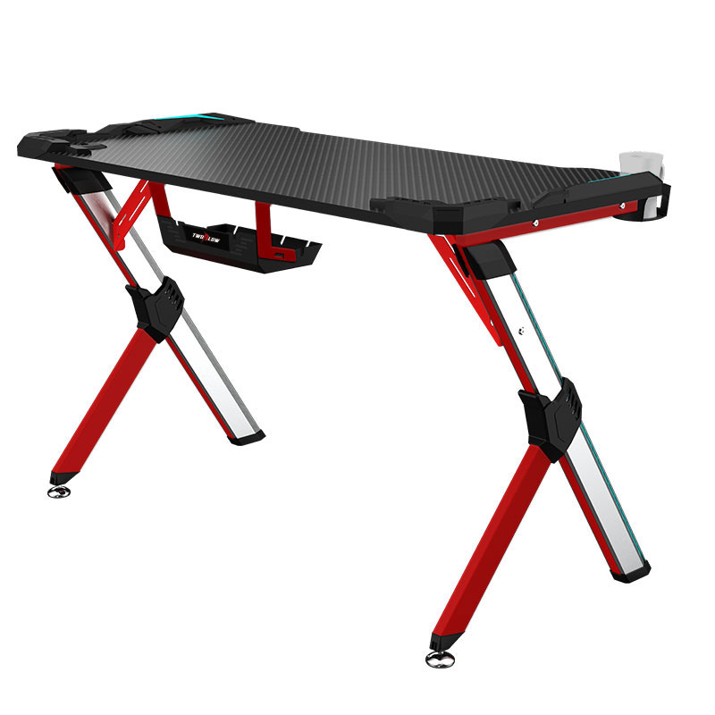 R shape aluminum legs gaming desk model FM-JX-R