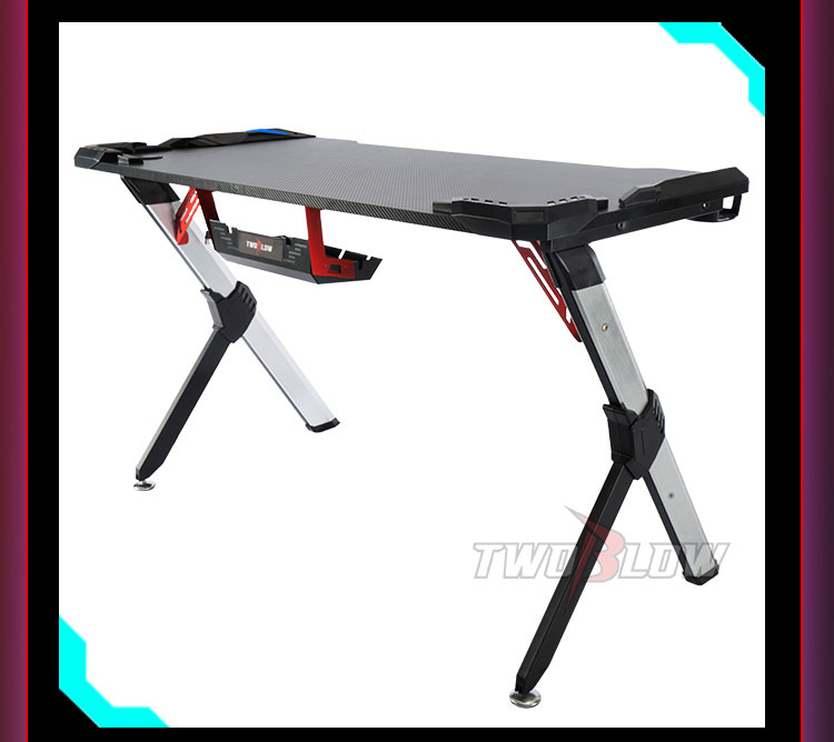 R shape aluminum legs gaming desk model FM-JX-R_06
