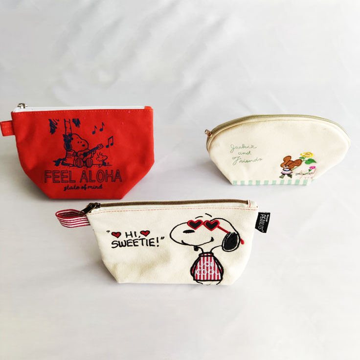 Cotton zipper make up bag