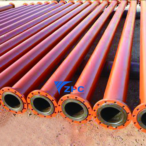 Wear resistant ceramic-lined pipe 