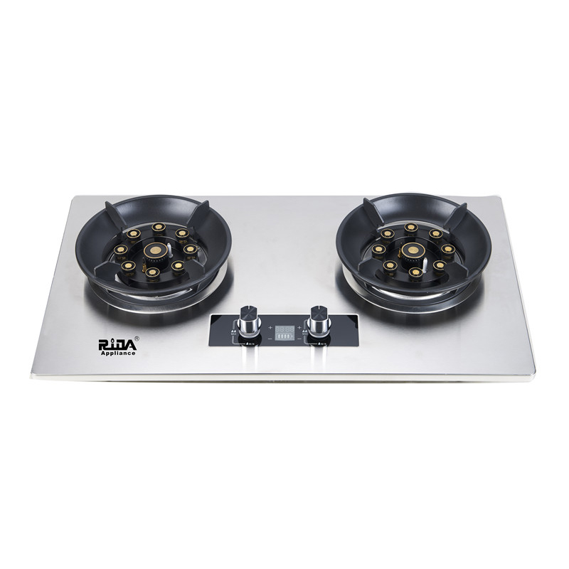 2 burner double burner kitchen appliance gas hob burner built in gas cooker stainless steel gas stove RDX-GH010