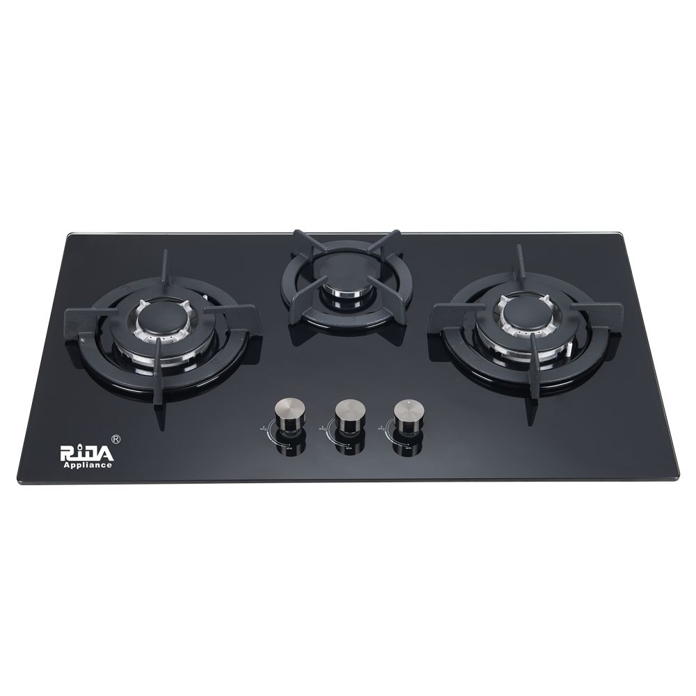 kitchen appliance 75cm tempered glass 3 burner Chinese SABAF Burner built in gas hob gas cooker gas stove  RDX-GH026