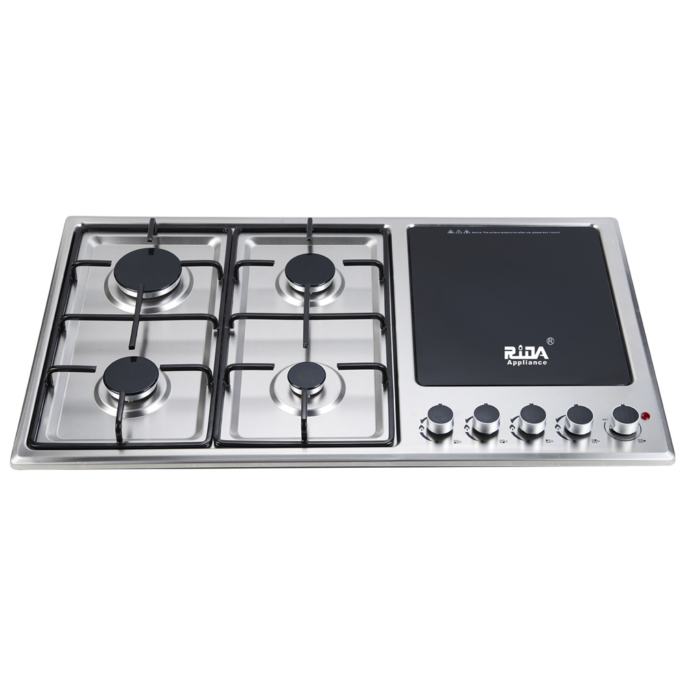 Kitchen appliance 5 burner Sabaf  Burner Ceramic Burner Stainless Steel  panel built-in gas hob RDX-GHS010