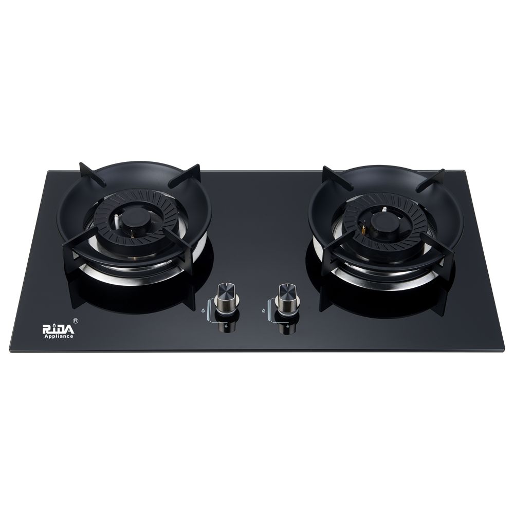 kitchen appliance 7mm tempered glass 2 135mm Cast Iron burner built in gas hob gas cooker gas stove RDX-GH051