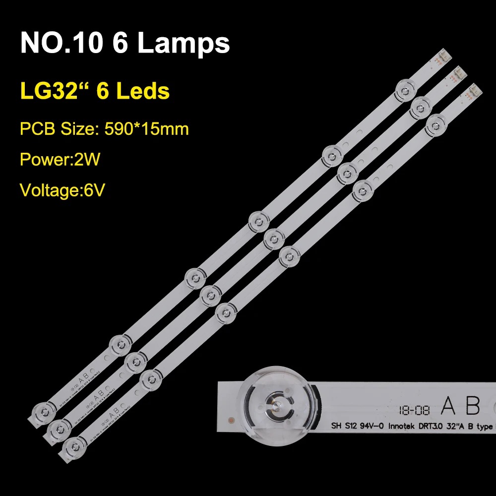 JHT012 32inch backlight strips big lamps led bar 6v2w 6leds 59cm*1.5cm cheap factory price 