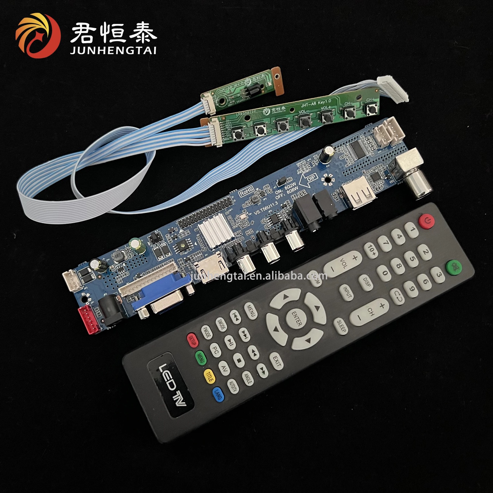 JHT led tv mainboard Universal 24inch drive board v56u11.2 lcd tv pcb control mother board china factory led tv parts supplier 