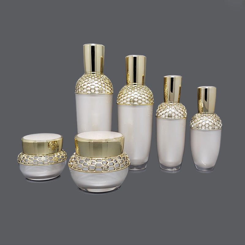 White luxury Cream Jar and Lotion Bottle Collection