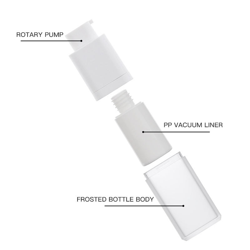White Frosted Plastic Airless Bottle with Pump