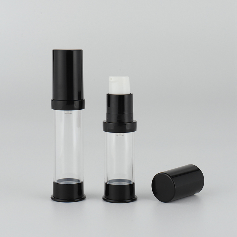Clear Airless Spray Pump Bottle with White Black Cap