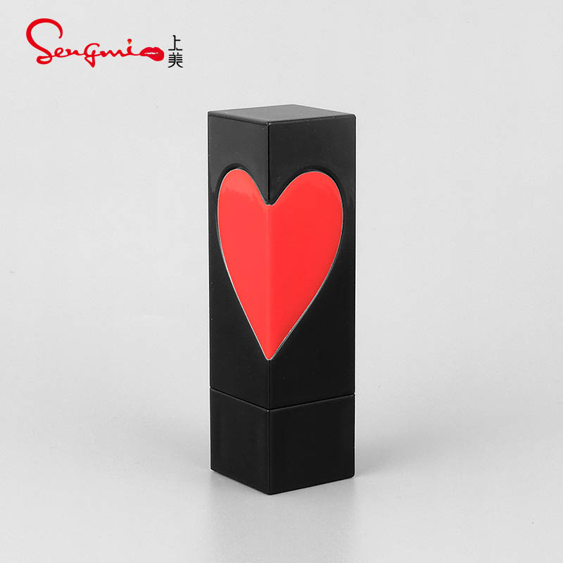 Black Square Heart Shape Lipstick Tubes 