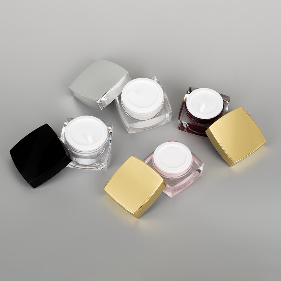 Square Plastic Skincare Jar and Bottle Collection