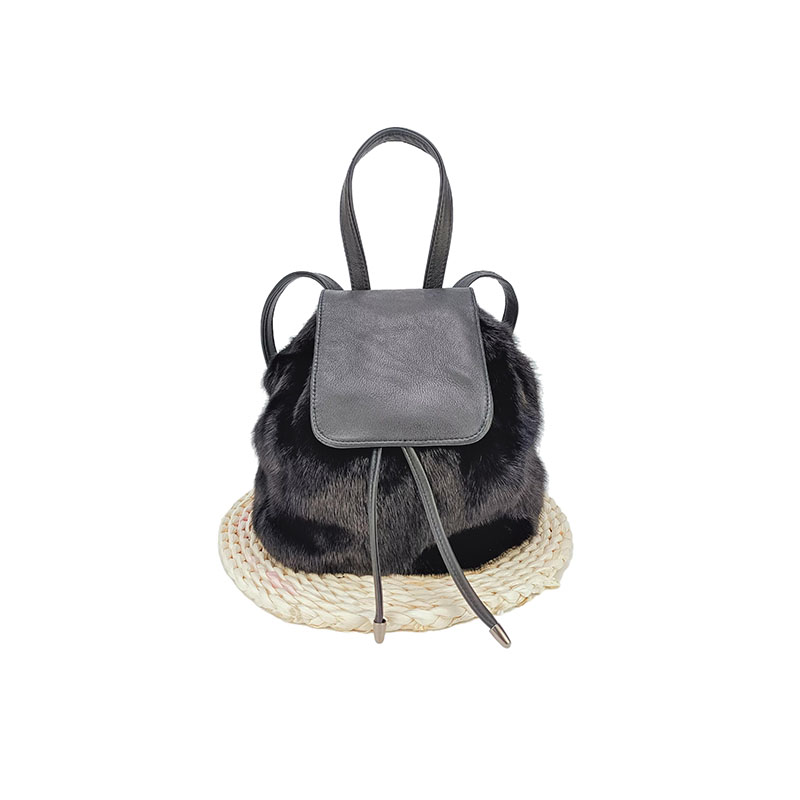 Girl's bags new real Mink fur fashion Knapsack bag wholesale 