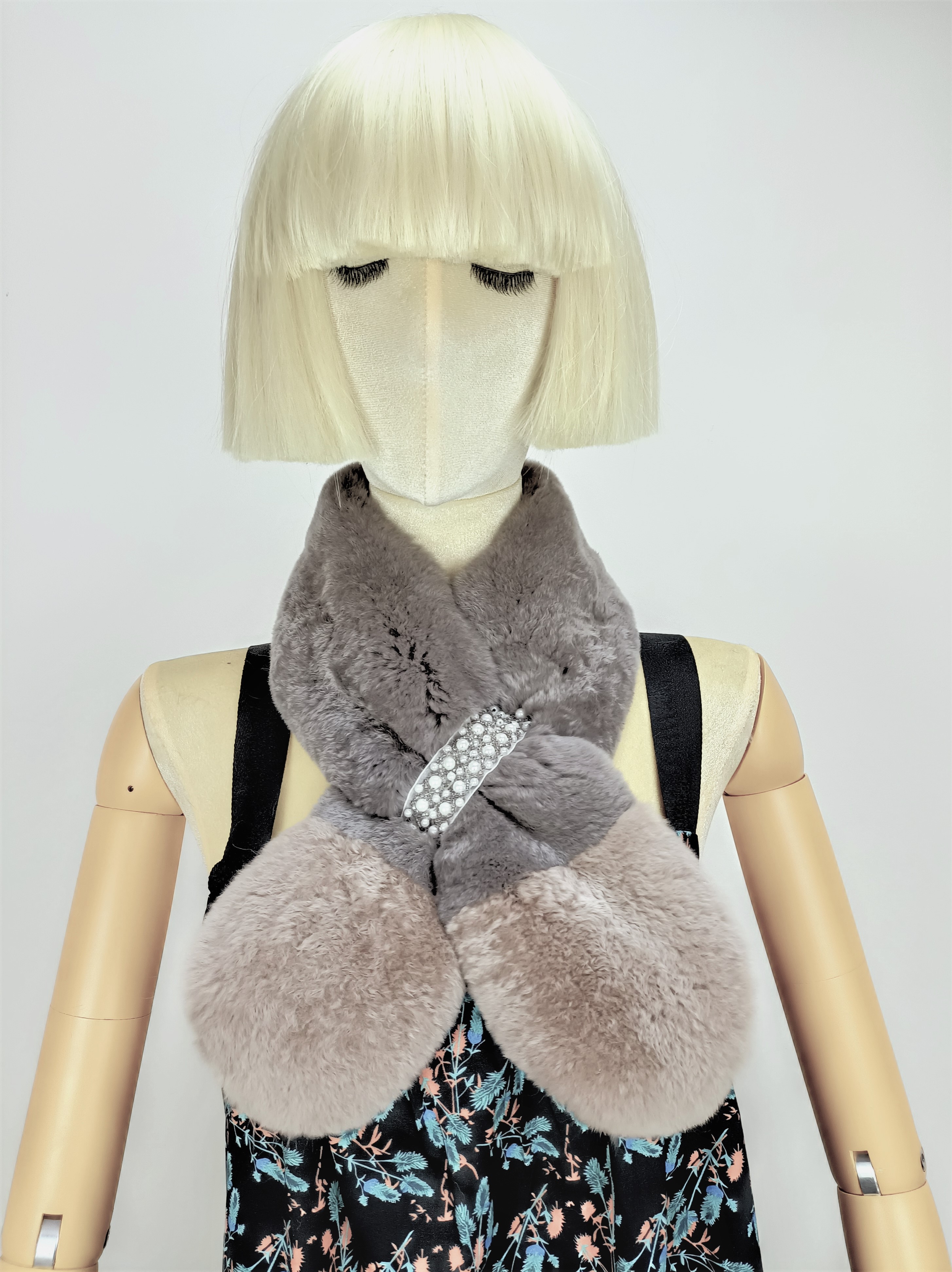 Rex rabbit fur fashion scarf